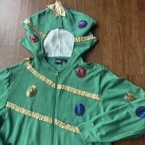 Mad Engine Christmas Tree Hoodie Mens Large Sweatshirt Holiday Ugly Sweater Hood